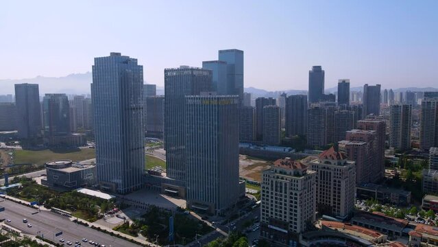 未Aerial photography of modern office building environment on the west coast of Qingdao命名项目