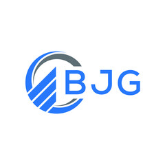 BJG Flat accounting logo design on white  background. BJG creative initials Growth graph letter logo concept. BJG business finance logo design.