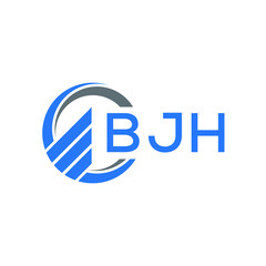 BJH Flat accounting logo design on white  background. BJH creative initials Growth graph letter logo concept. BJH business finance logo design.