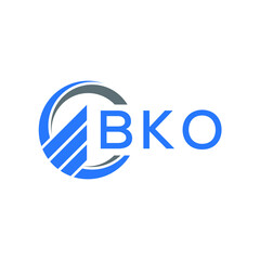 BKO Flat accounting logo design on white  background. BKO creative initials Growth graph letter logo concept. BKO business finance logo design.
