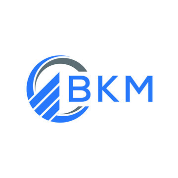 BKM Flat accounting logo design on white  background. BKM creative initials Growth graph letter logo concept. BKM business finance logo design.