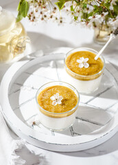 panna cotta with mango puree