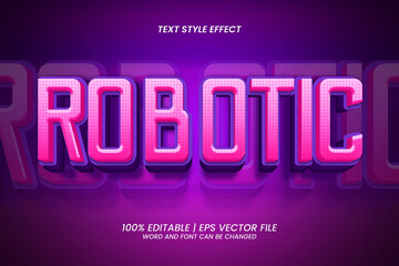 Editable text effect - Robotic 3D Game Style