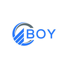 BOY Flat accounting logo design on white  background. BOY creative initials Growth graph letter logo concept. BOY business finance logo design.