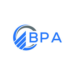 BPA Flat accounting logo design on white  background. BPA creative initials Growth graph letter logo concept. BPA business finance logo design.