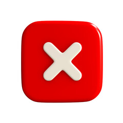 Fototapeta premium 3D rendering. Cancel cross icon isolated over white background.