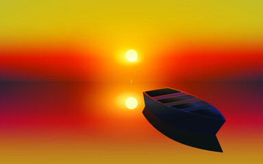 Fototapeta na wymiar sunset in the water