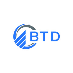 Fototapeta premium BTD Flat accounting logo design on white background. BTD creative initials Growth graph letter logo concept. BTD business finance logo design.