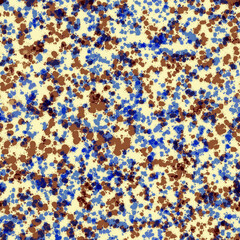 Abstract bicolor pattern with painted spots, blots, stains and brush strokes