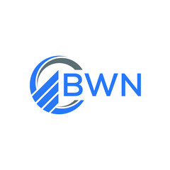 BWN Flat accounting logo design on white  background. BWN creative initials Growth graph letter logo concept. BWN business finance logo design.