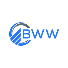 BWW Flat accounting logo design on white  background. BWW creative initials Growth graph letter logo concept. BWW business finance logo design.