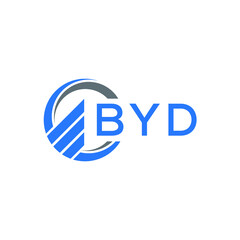 BYD Flat accounting logo design on white  background. BYD creative initials Growth graph letter logo concept. BYD business finance logo design.