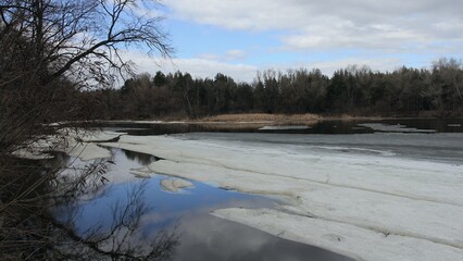 the river in the winter