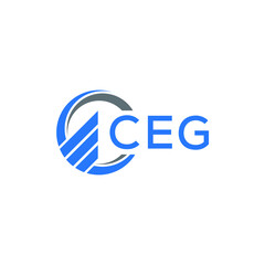 CEG Flat accounting logo design on white  background. CEG creative initials Growth graph letter logo concept. CEG business finance logo design. - obrazy, fototapety, plakaty