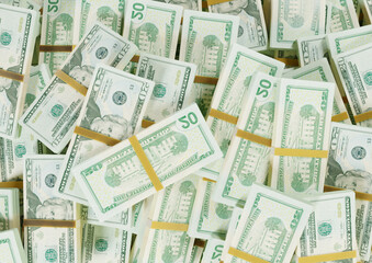 Large pile of two united states dollar bill large resolution for business, finance, news background