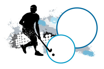 Hockey sport graphic with text buttons.