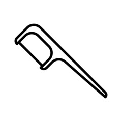 Dental toothpick icon. Toothpick with dental floss. Teeth care thread. Oral hygiene.