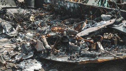 The war in Ukraine, torn down by the MTLB explosion, completely destroyed the MTLB