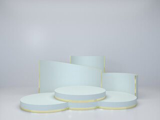 3d rendering of circle podium for show product