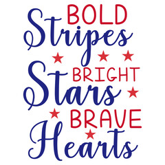 Obraz premium Bold Stripes Bright Stars Brave Hearts