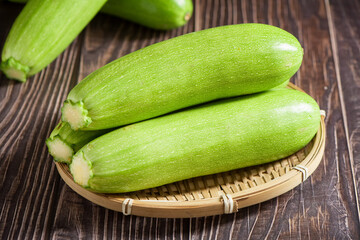 vegetable zucchini on wooden table