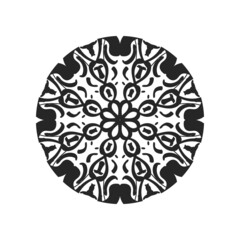 Isolated mandala graphic vector. Polar design black on white background. Design print for pattern, wallpaper, symbol, embroidery, textile.