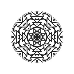 Isolated mandala graphic vector. Polar design black on white background. Design print for pattern, wallpaper, symbol, textile.