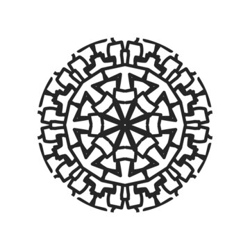 black mandala design on white background clip art preview