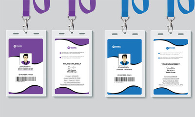 Modern Identity Employee Abstract professional, corporate office Id card design, Simple and Clean ID Card Design Template