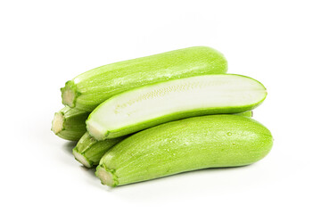 zucchini or marrow isolated on white background with clipping path 