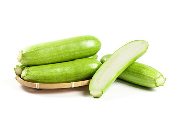 vegetable zucchini isolated on white background. 