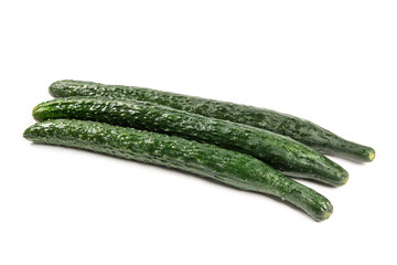 fresh cucumber isolated on white background. 