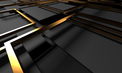 Luxury abstract background. Dark black gold. premium design  mock up