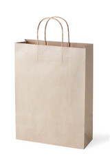 brown handle paper bag isolated on white