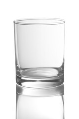 empty glass on  a white