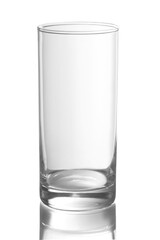 empty glass on  a white