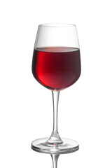 Glass of red wine isolated on white
