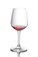 Glass of red wine isolated on white