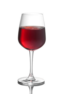 Glass of red wine isolated on white