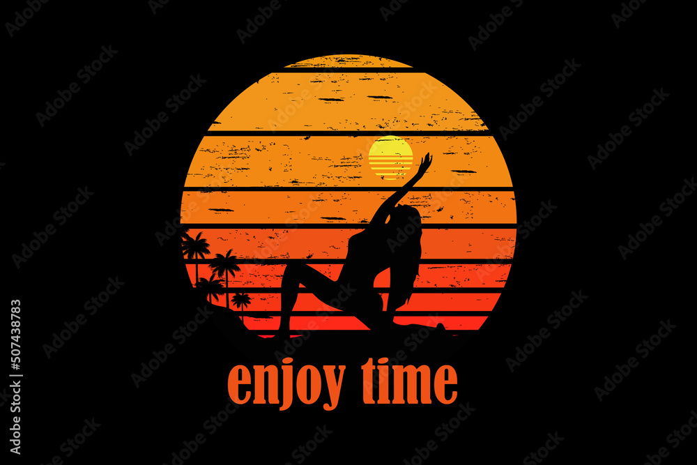 Wall mural Enjoy time retro vintage landscape design