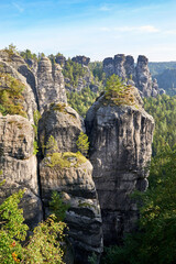 Fototapeta na wymiar Scenic landscape in Bastei rocks, Germany