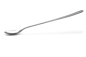 The metal long handle shiny spoon