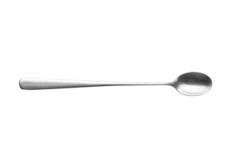 The metal long handle shiny spoon