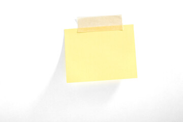 Blank yellow notepad on white
