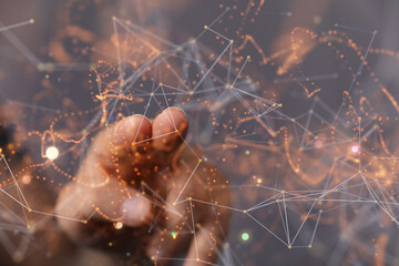 sphere network structure - abstract design connection design