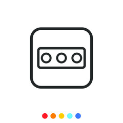 Socket outlet linear icon, Vector.
