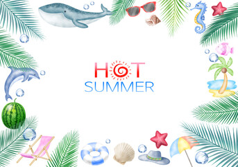 Summer season promotion event promotion festival event image for shopping, etc. Hand drawing banner