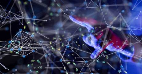 Business people silhouettes network team