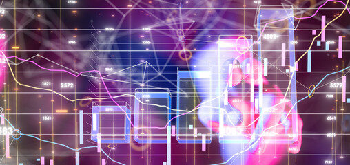 Fototapeta premium Futuristic wave, Futuristic data stream