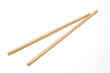 Wooden chopsticks isolated on white